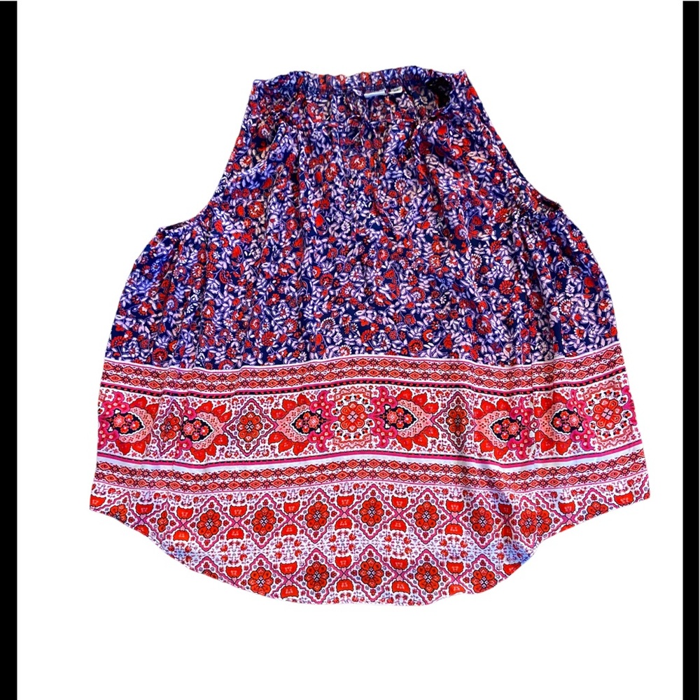 Gap bohemian sleevless  blouse in contrasting floral prints XS
